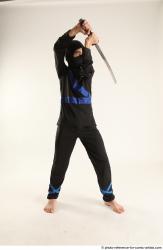 Man Young Athletic Fighting with sword Standing poses Casual Asian